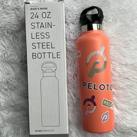 Peloton 24oz Stainless Steel Sticker Bottle, Orange - Picture 2 of 16